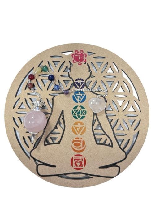 Placa de madera 7 chakras 15cm