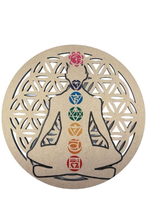 Placa de madera 7 chakras 15cm