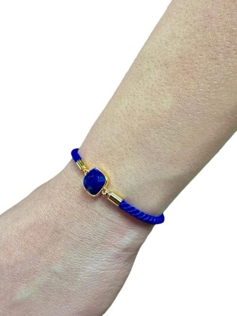 incienso en Pulsera De Cuerda De Latón Lapislázuli Cuadrado Facetado 11mm|es