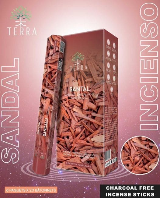 incienso en Incienso Terra Sándalo Hexa Sin Carbón 30grs|es