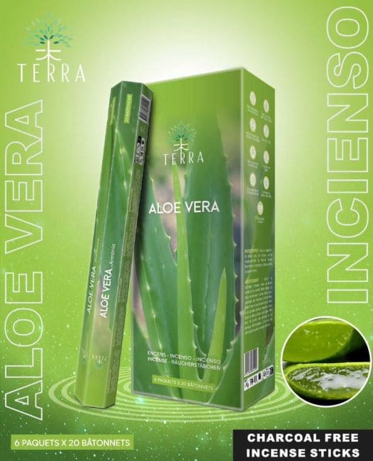 Incienso Terra Aloe vera hexa sin carbón 30grs