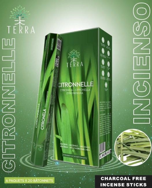 Incienso Terra citronella hexa sin carbón 30grs