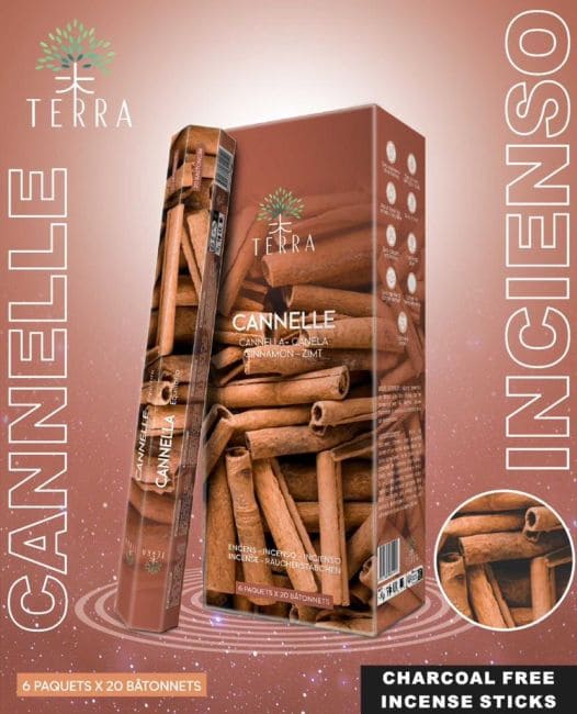 Incienso Terra canela hexa sin carbón 30grs