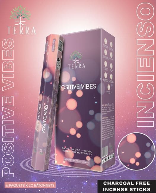 Incienso Terra Positive Vibes Hexa sin carbón