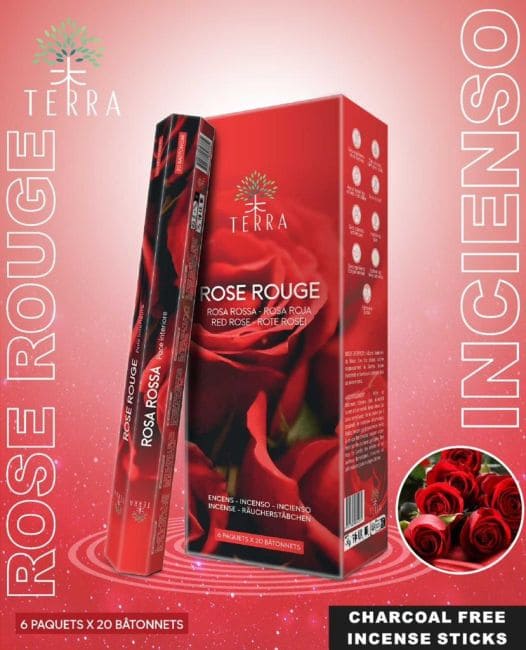 Incienso Terra  Rosa roja hexa sin carbón