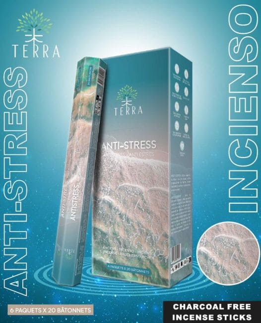 Incienso Terra antiestrés hexa sin carbón 30grs