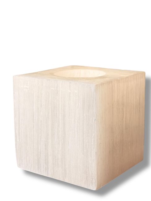 Candelabro Cubo de Selenita Pulida 7cm 0,7-1Kg