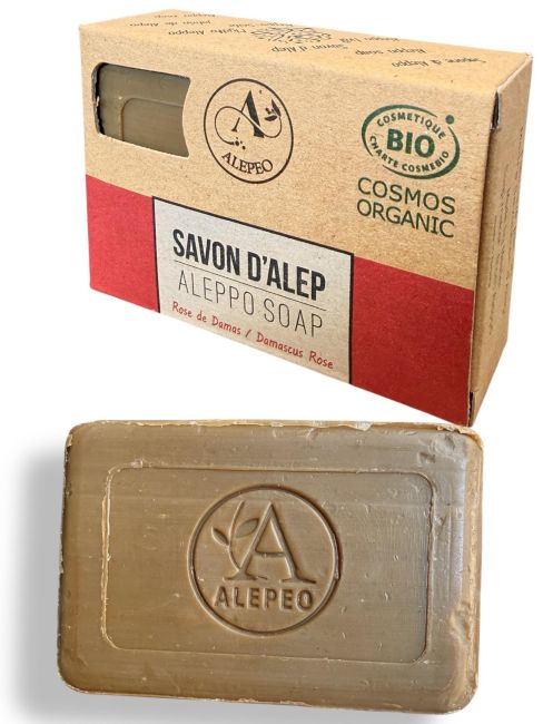 incienso en Jabón de alep rosa de damasco 100g - ECOCERT|es