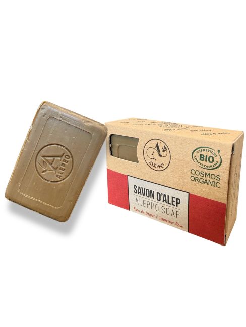 incienso en Jabón de alep rosa de damasco 100g - ECOCERT