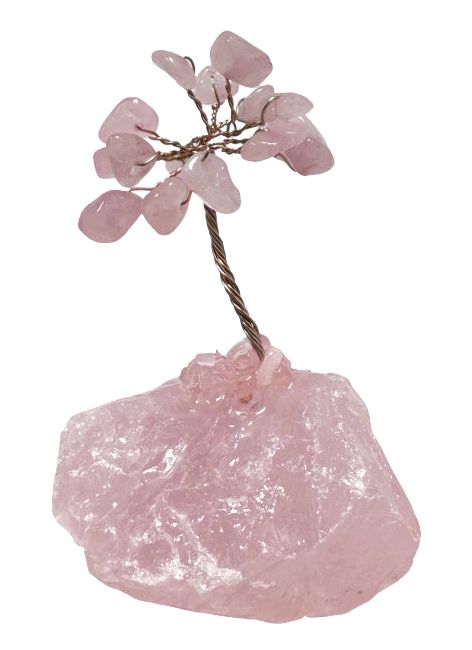 Árbol de la vida de cuarzo rosa en drusa