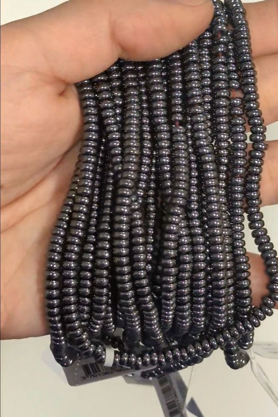 Cuentas espaciadoras cilíndricas cortas de hematita (4 x 2 mm)