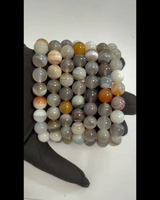 Pulsera de ágata de Botsuana A cuentas de 10 mm