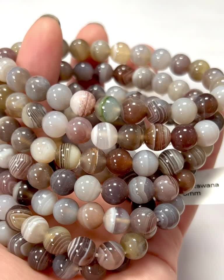 Pulsera Agate Botswana AA Perles 8mm