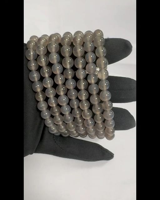 Pulsera de ágata gris A 8mm