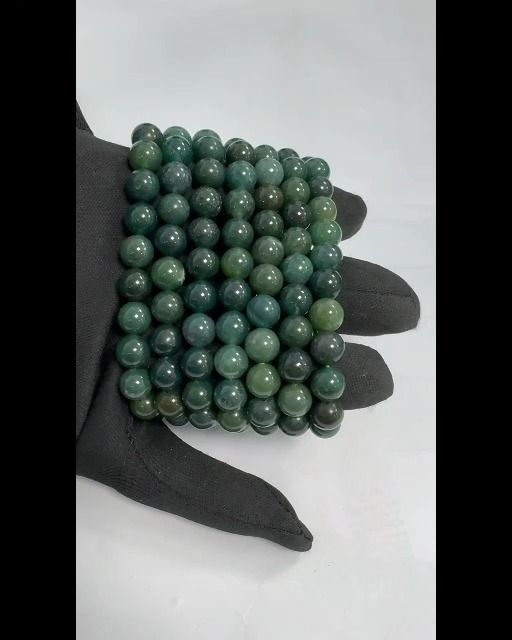 Pulsera de ágata musgosa A cuentas de 8 mm