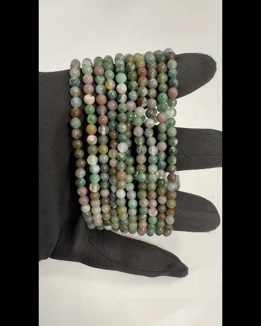 Pulsera Ágata India cuentas 4mm