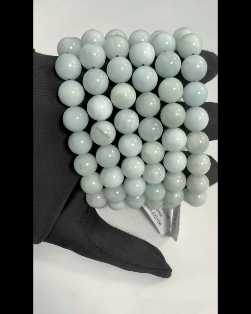 Pulsera de aguamarina con cuentas de 10 mm