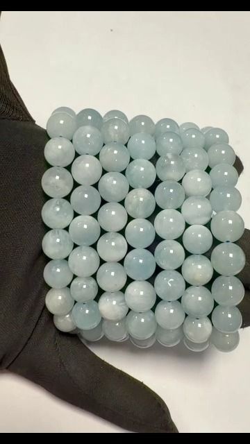 Pulsera de Aguamarina A cuentas de 10mm