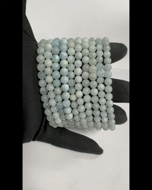 Pulsera de aguamarina con cuentas de 5-6 mm