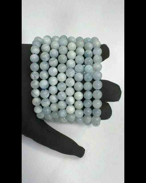 Pulsera de aguamarina con cuentas de 8mm