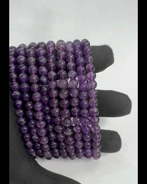 Pulsera de amatista con cuentas de 5,5-6,5 mm