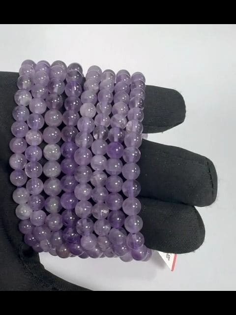 Pulsera Amatista Transparente Cuentas A 6-6.5mm