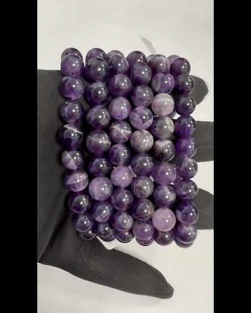 Pulsera Ametista rubana A perlas 10mm