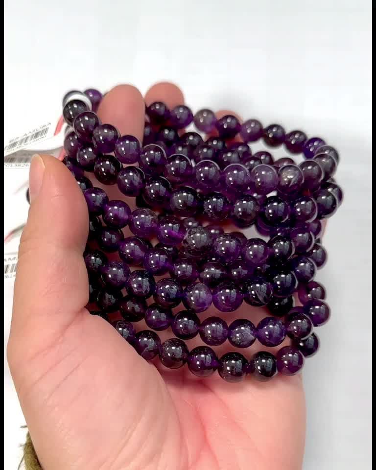 Pulsera de Amatista Uruguay A cuentas 7.5-8.5mm