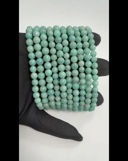 Pulsera de Amazonita Peruana A Cuentas de 6-7mm