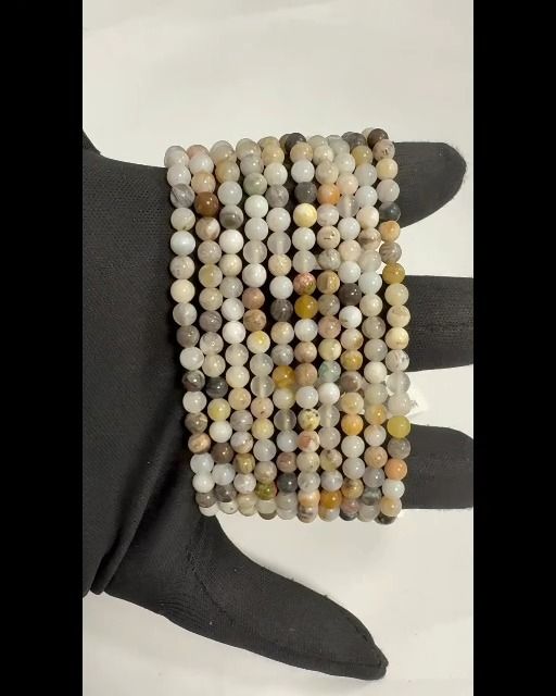 Pulsera Agata Plumas cuentas 4mm