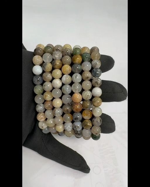 Pulsera de Pluma de ágata A de 8mm Perlas