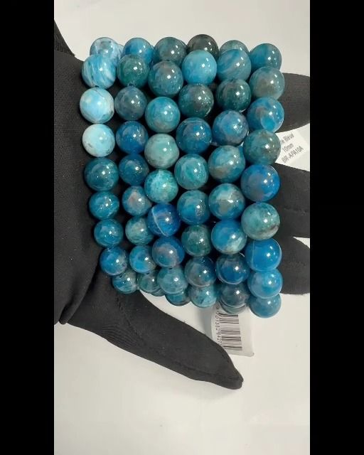 Pulsera Apatita Azul A cuentas 10mm