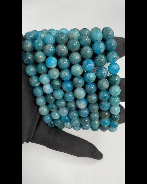 Pulsera Apatita Azul cuentas A 8-9mm