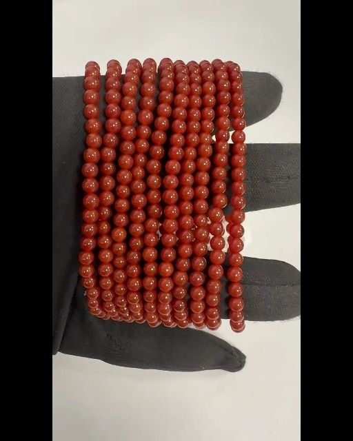 Pulsera Ágata Roja A cuentas 4mm