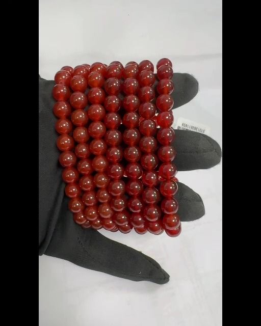 Pulsera De Ágata Roja A Con Cuentas De 8 Mm