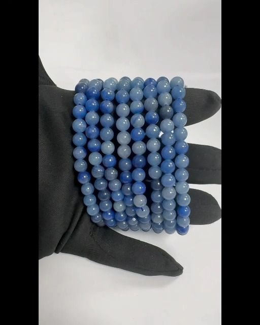 Pulsera Aventurina azul A perlas 6mm.