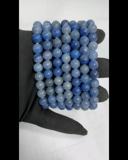 Pulsera Aventurina azul A perlas 8mm.