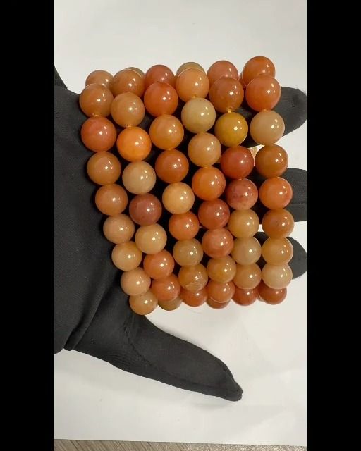 Pulsera Aventurina naranja A cuentas 10mm