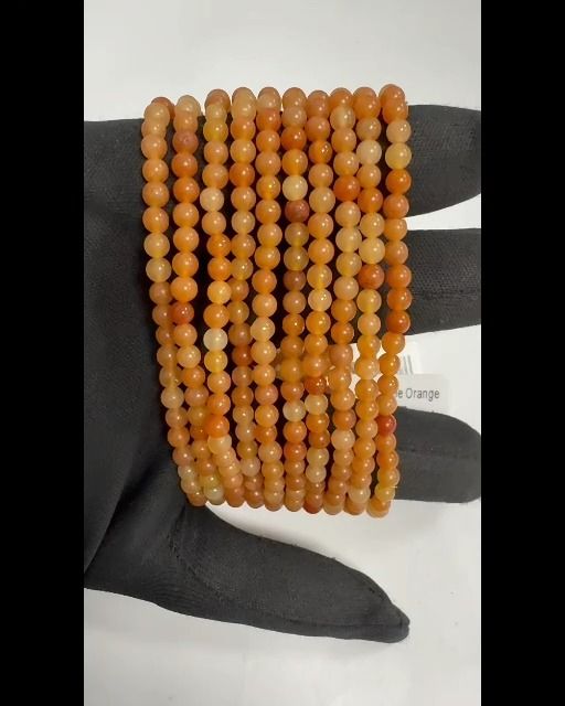Pulsera Aventurina naranja cuentas A 4mm