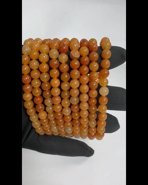 Pulsera Aventurina Naranja A perlas 6mm
