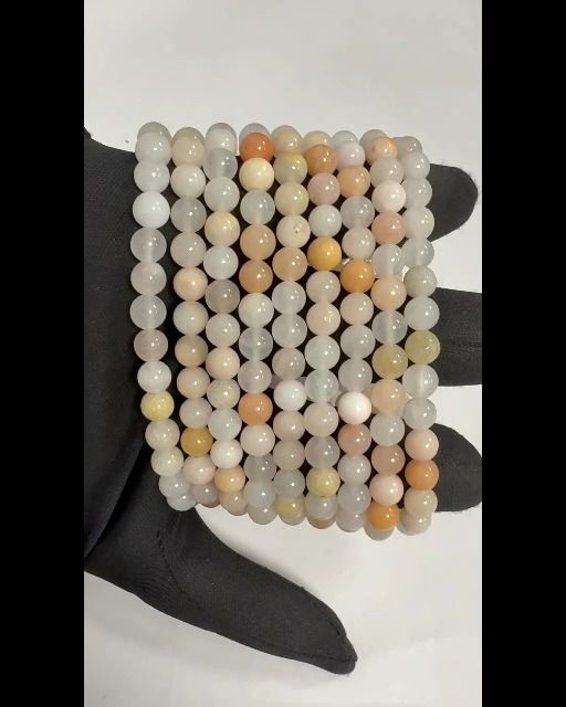 Pulsera de aventurina color melocotón con cuentas de 6 mm