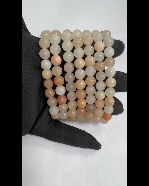 Pulsera de aventurina color melocotón con cuentas de 8mm