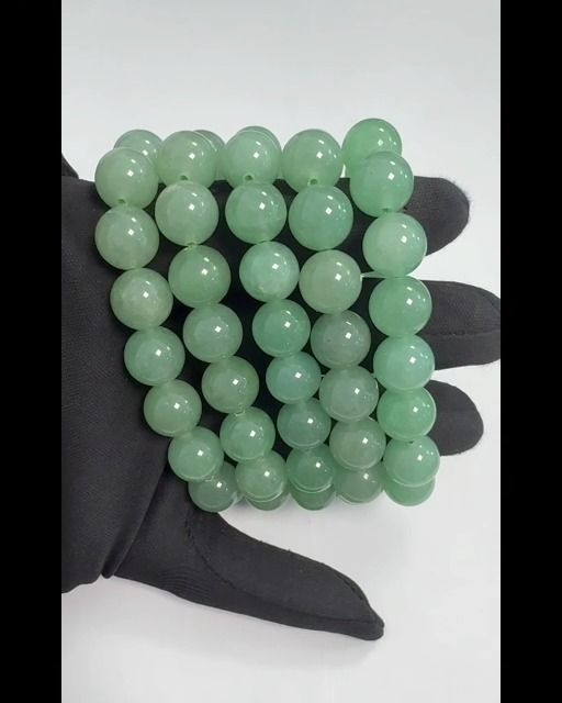 Pulsera Aventurina Verde perlas 12mm.