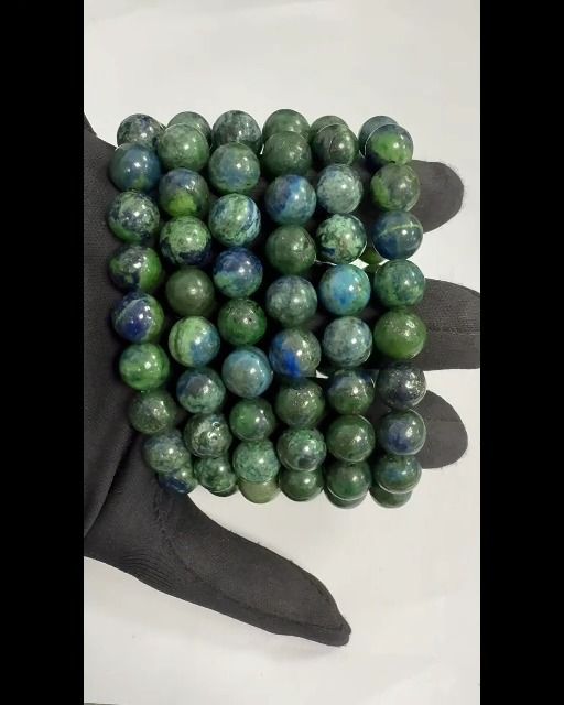 Pulsera azurita y malaquita perles 10mm.