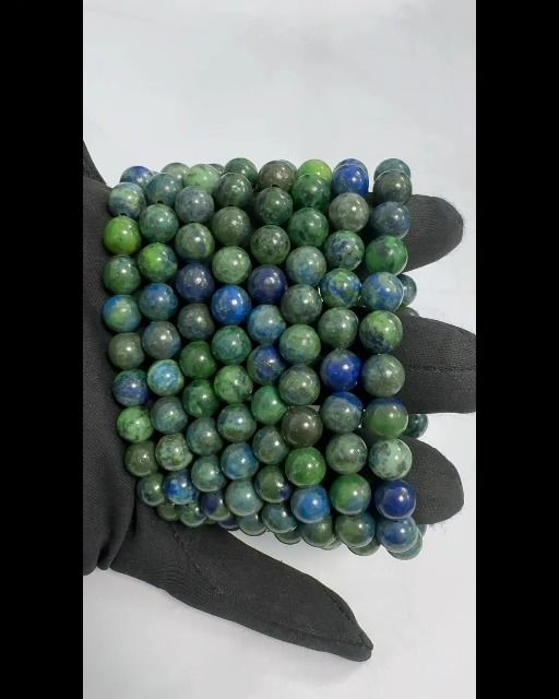 Pulsera azurita y malaquita perles 8mm.