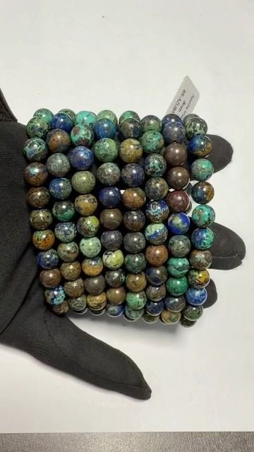 Pulsera de Azurita Malaquita Natural A cuentas de 8-9mm