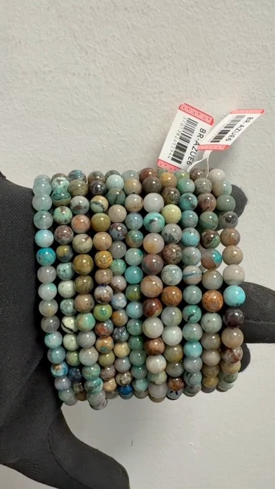 Pulsera de Azurita Malaquita Natural Estados Unidos AB cuentas de 5.5-6.5mm