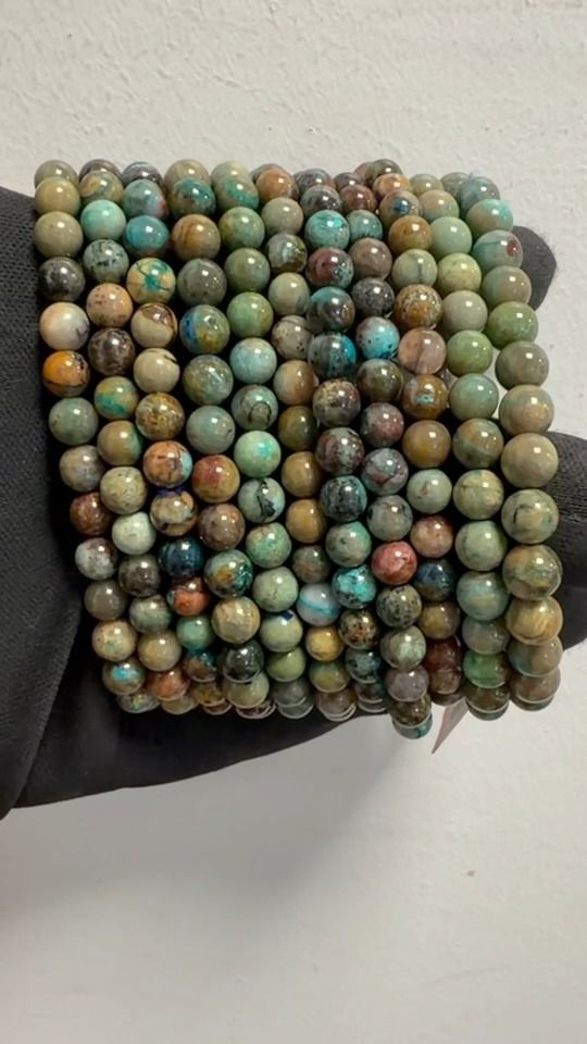 Pulsera de Azurita Malaquita Natural México A cuentas de 6-7mm