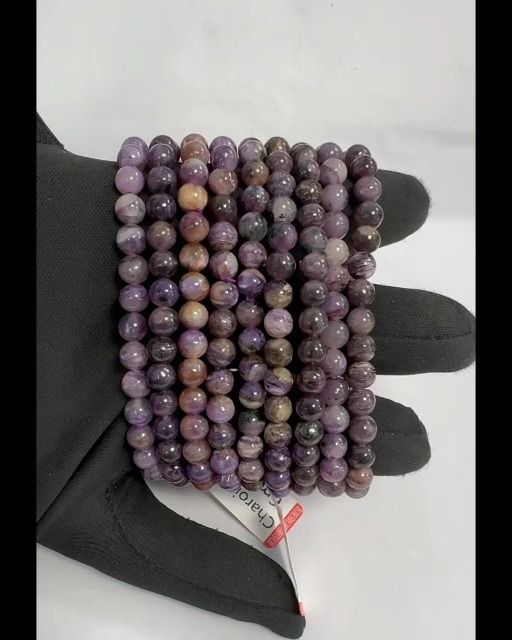 Pulsera de charoita A+ cuentas de 6 mm