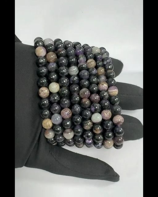 Pulsera de charoita con cuentas de 7-7,5 mm
